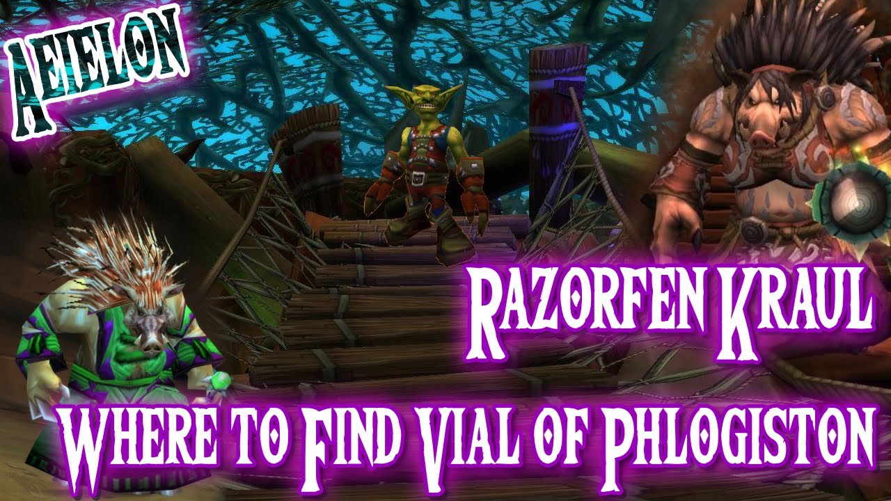 Where to find the Vial of Phlogiston for Fire Hardened Mail quest - Razorfen Kraul