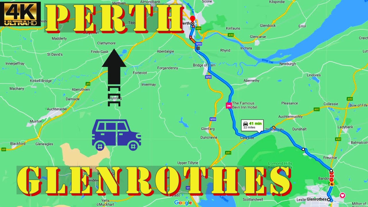 Glenrothes to Perth - via Falkland & Gateside, Fife, Scotland 4K Drive -