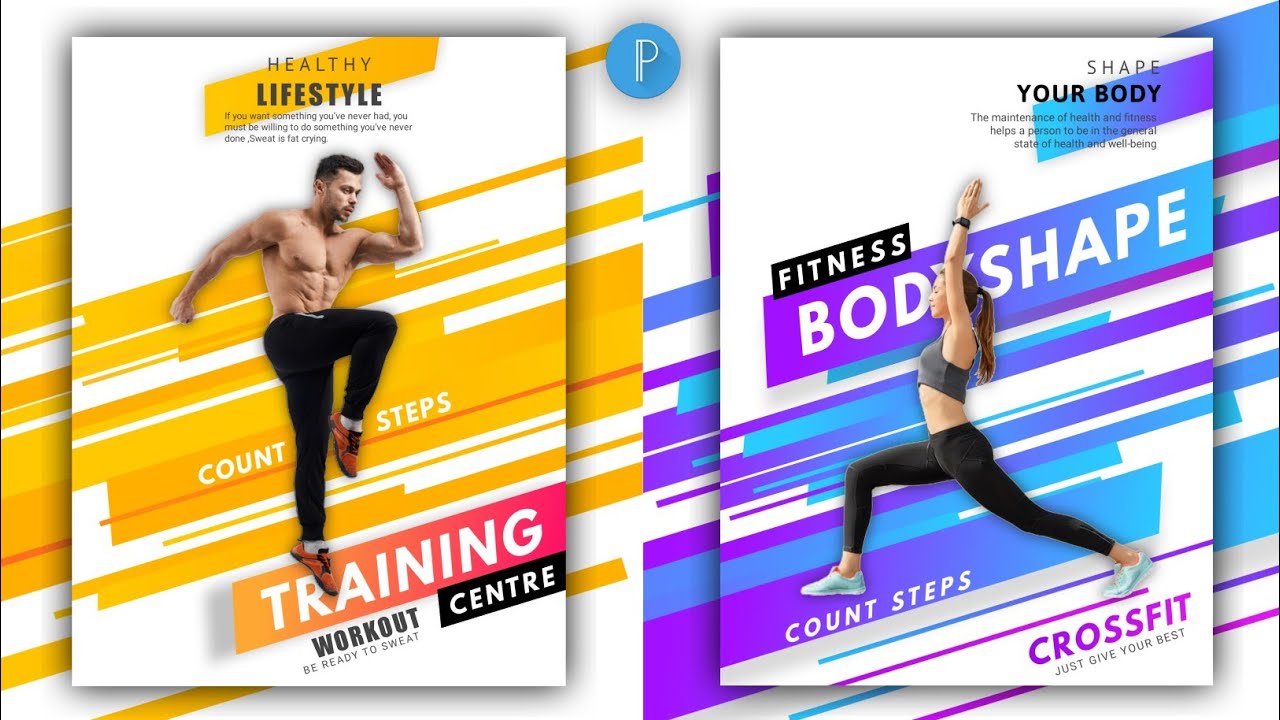 Professional Fitness Poster or Banner Design on Android using PixelLab