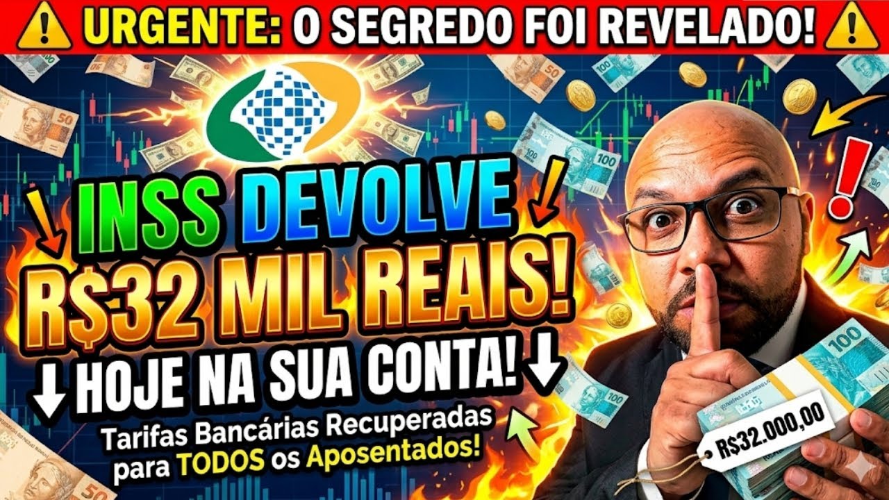 INSS DEVOLVE TARIFAS BANC&Aacute;RIAS, R$32 MIL REAIS NA SUA CONTA HOJE