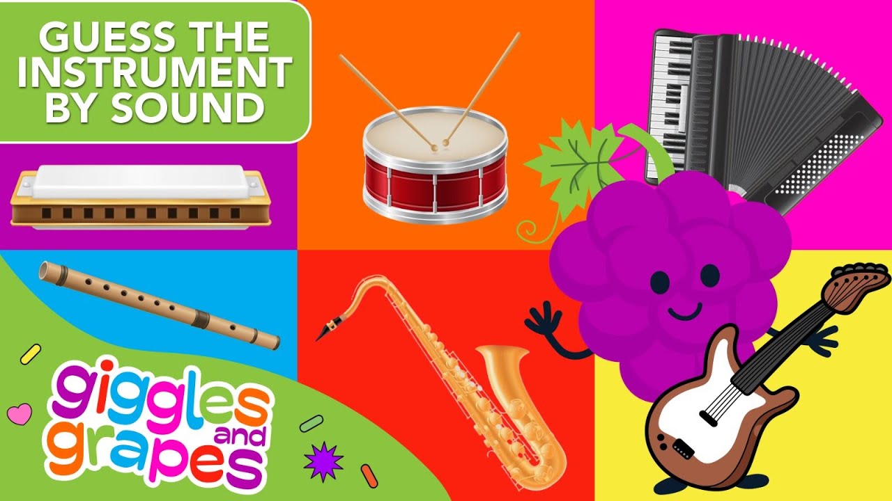 Guess the Instrument by sound 🎶 | Fun Game for Kids | Giggles & Grapes