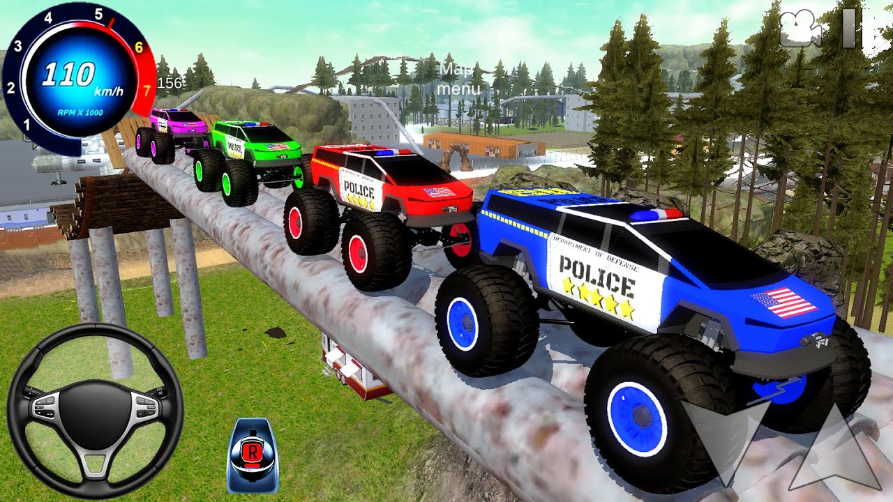 Juegos De Carros - Police Monster Trucks Impossible Driver #2 - Car Extreme Racing Android GamePlay
