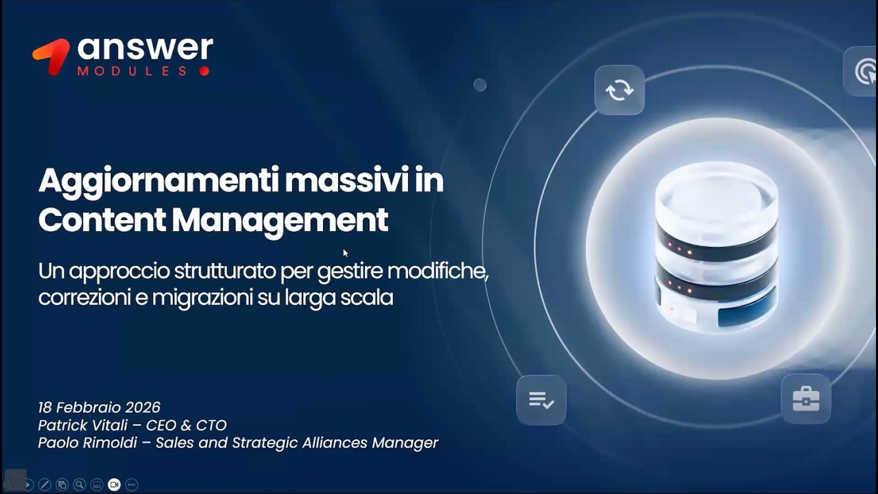 Aggiornamenti massivi in OpenText Content Management