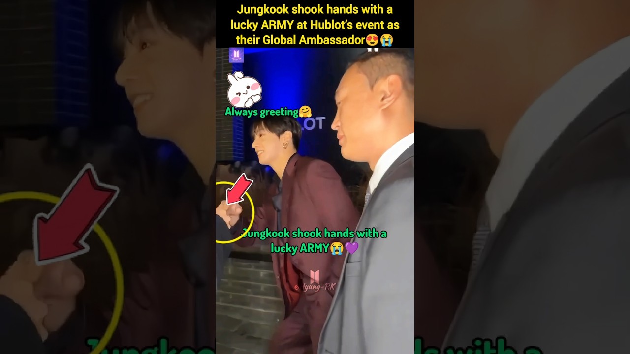 Jungkook shook hands with a lucky ARMY at Hublot event in Seoul😭😍 #jk #shorts #bts