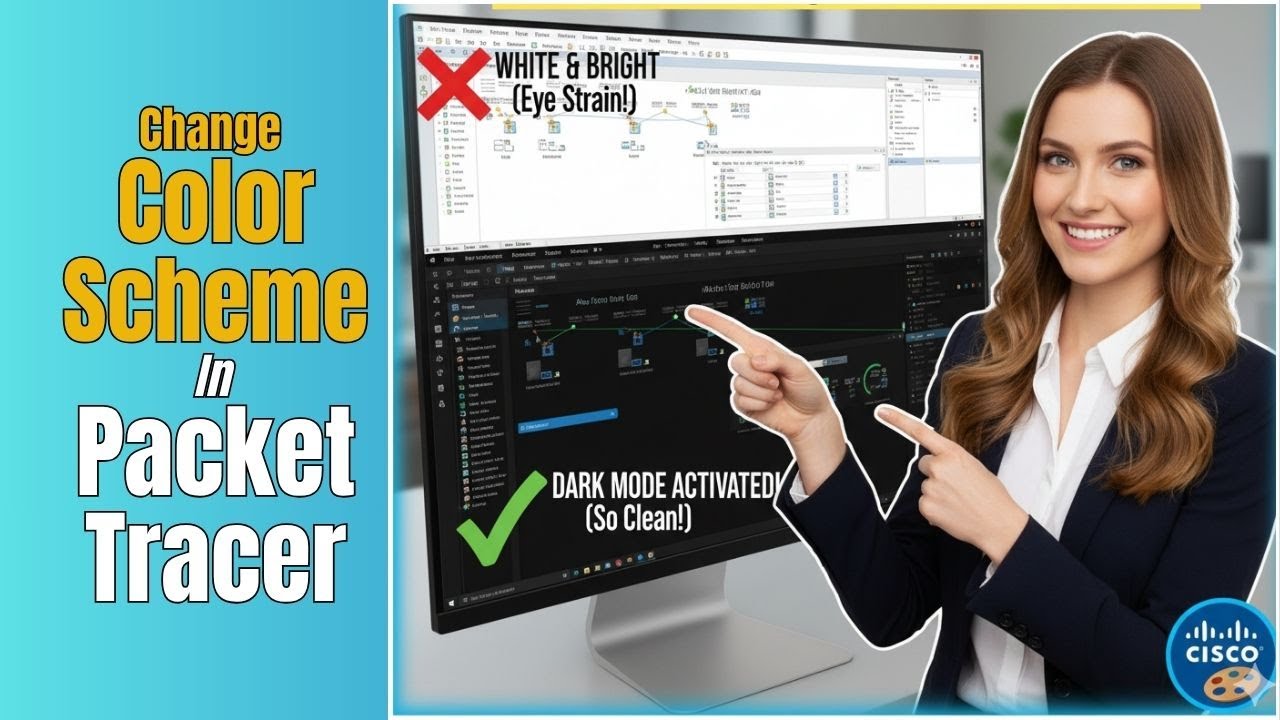 Тёмный режим Cisco Packet Tracer! Как изменить цветовую схему (простое руководство)