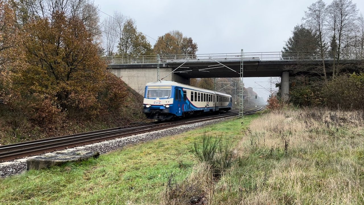 Zug der Baureihe 628 von der EVB zwischen Rotenburg an der Wümme und Verden (Aller) 12-2022