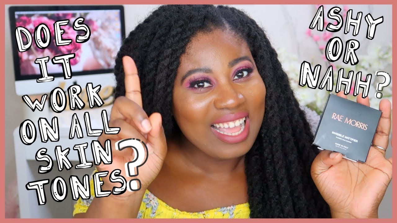 Did it go ASHY on me? | Rae Morris Invisible Face Powder | On Deep Dark Skin | Afrodite by Olympia