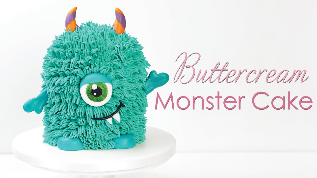 Cute Buttercream Monster Cake Tutorial - with Buttercream Fur