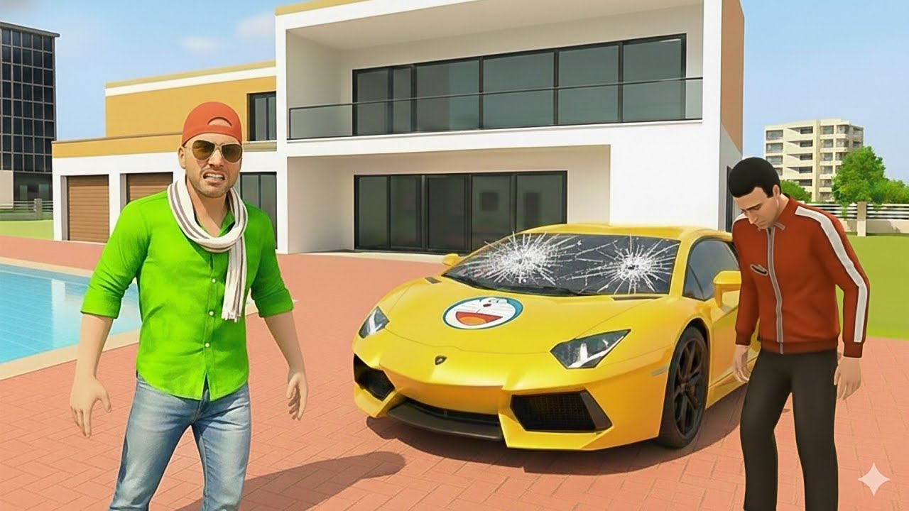 Shinchan Franklin ki red gang 🔥😱Takkar SV blue Gangster Indian theft aura simulator game