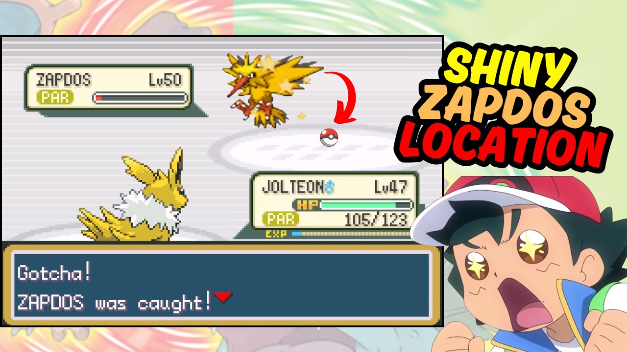 Как поймать Запдоса/блестящего Запдоса в Pokémon FireRed/LeafGreen