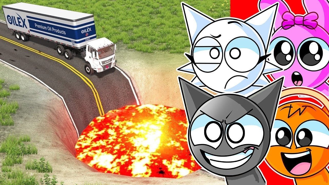 CARS VS GIANT LAVA PIT