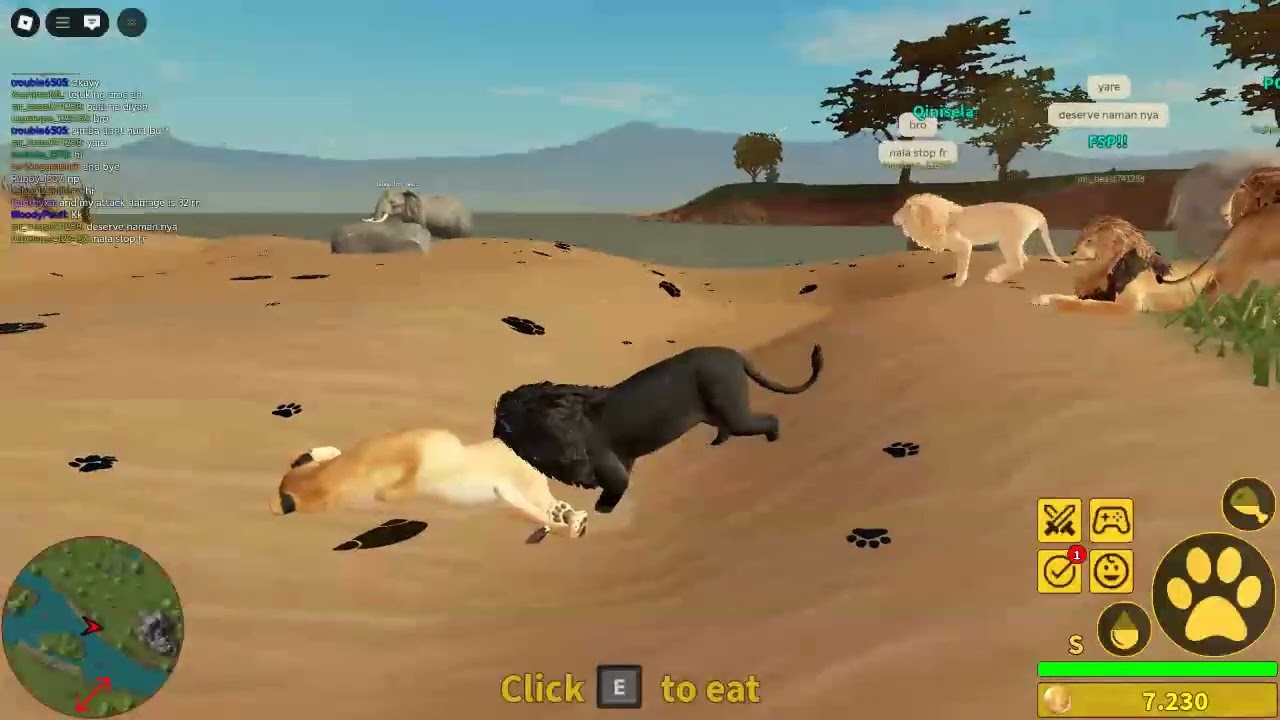 Roblox Savvannah Life kossing as lion part 4 with friends!
