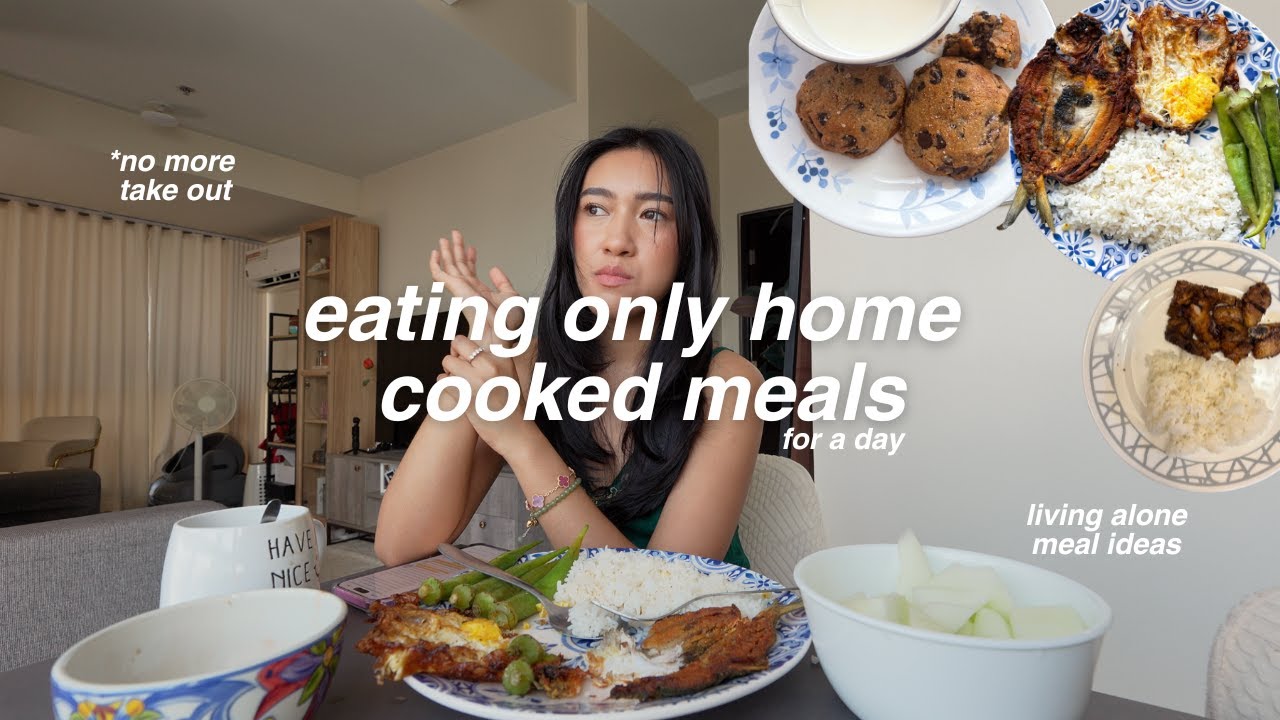 eating only home cooked meals for a day (living alone meal ideas) | janica bayangos