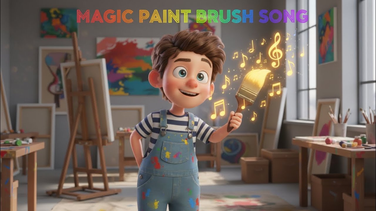 Magic Paintbrush Song 🎨 | Imagination Rhyme for Kids | Learn Through Play