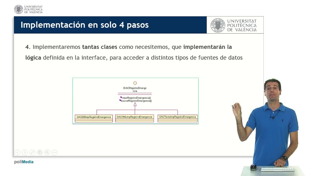 Implementación del patron DAO (Data Access Objecto) |  | UPV