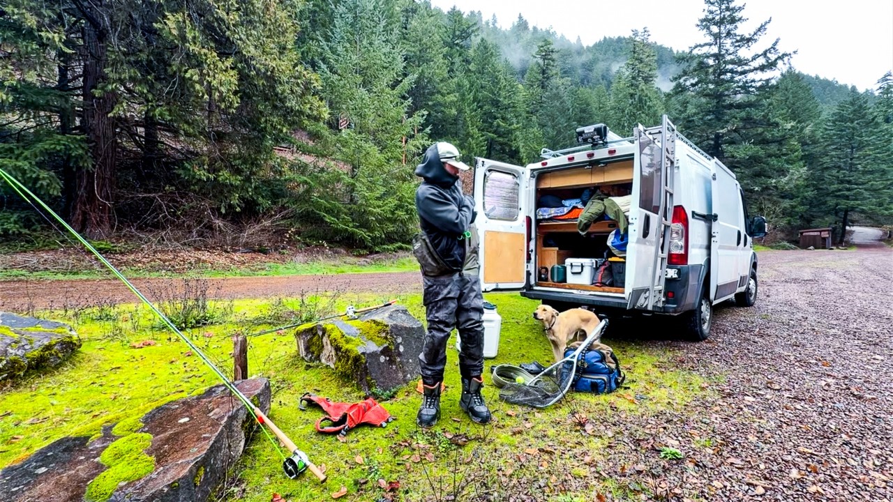 Van Camping and Fly Fishing for CALIFORNIA STEELHEAD!