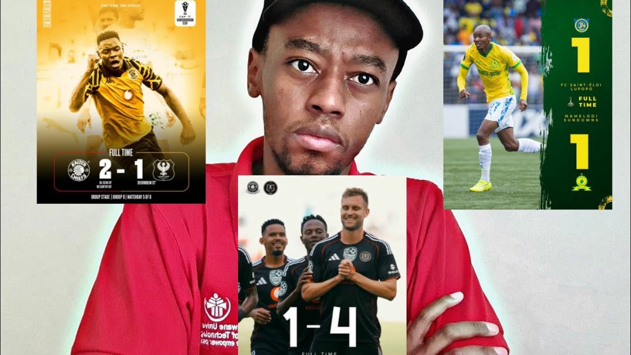 Sundowns in CAF trouble👆 Chiefs bounce back from cup defeat✌Easy cup win for Pirates🏴‍☠️