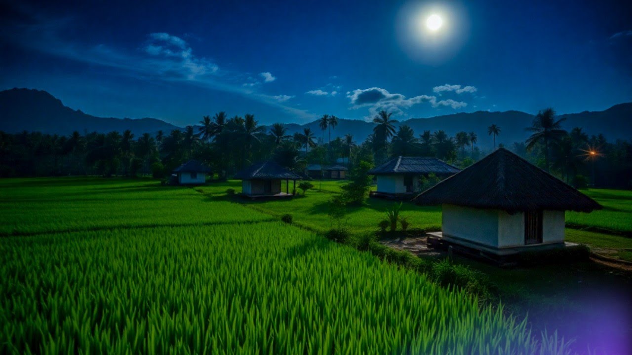 Malam hari di pedesaan ( Night at rice field)