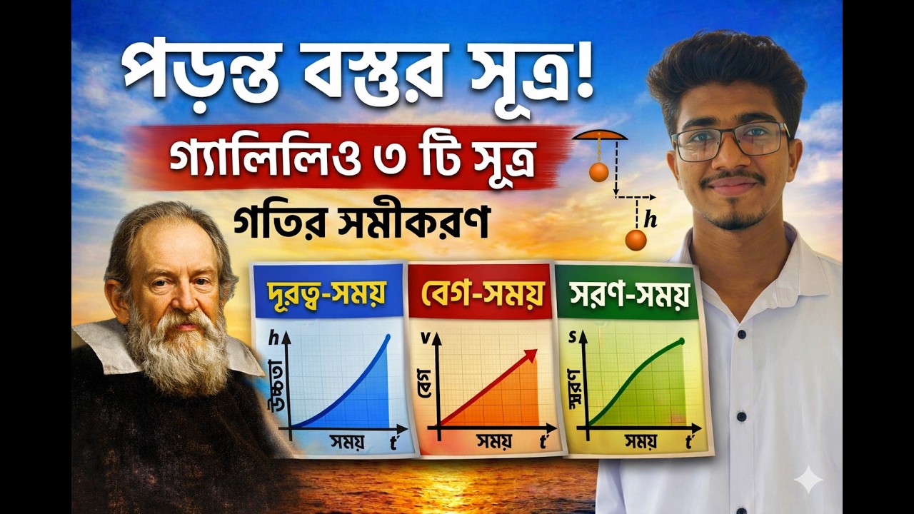 পড়ন্ত বস্তুর সমীকরণ । ২.৮ এবং গ্রাফ । গতি । পদার্থবিজ্ঞান । ৯ম-১০ম