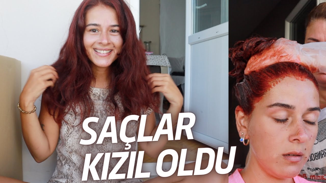 SAÇLARIMI KIZILA BOYADIK ! ANNEMLE SAÇ BAŞ VLOG 💇🏻‍♀️
