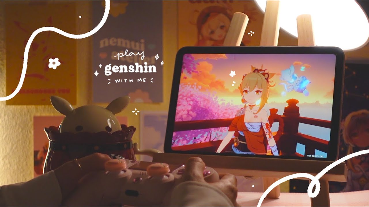 🎐 playing genshin on a late summer night | 1hr of gameplay ambience (jp dub, ipad mini) ✩
