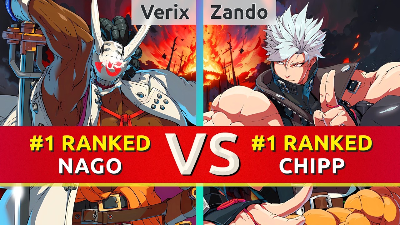 GGST 2.00 ▰ Verix (#1 Ranked Nagoriyuki) vs Zando (#1 Ranked Chipp). High Level Gameplay