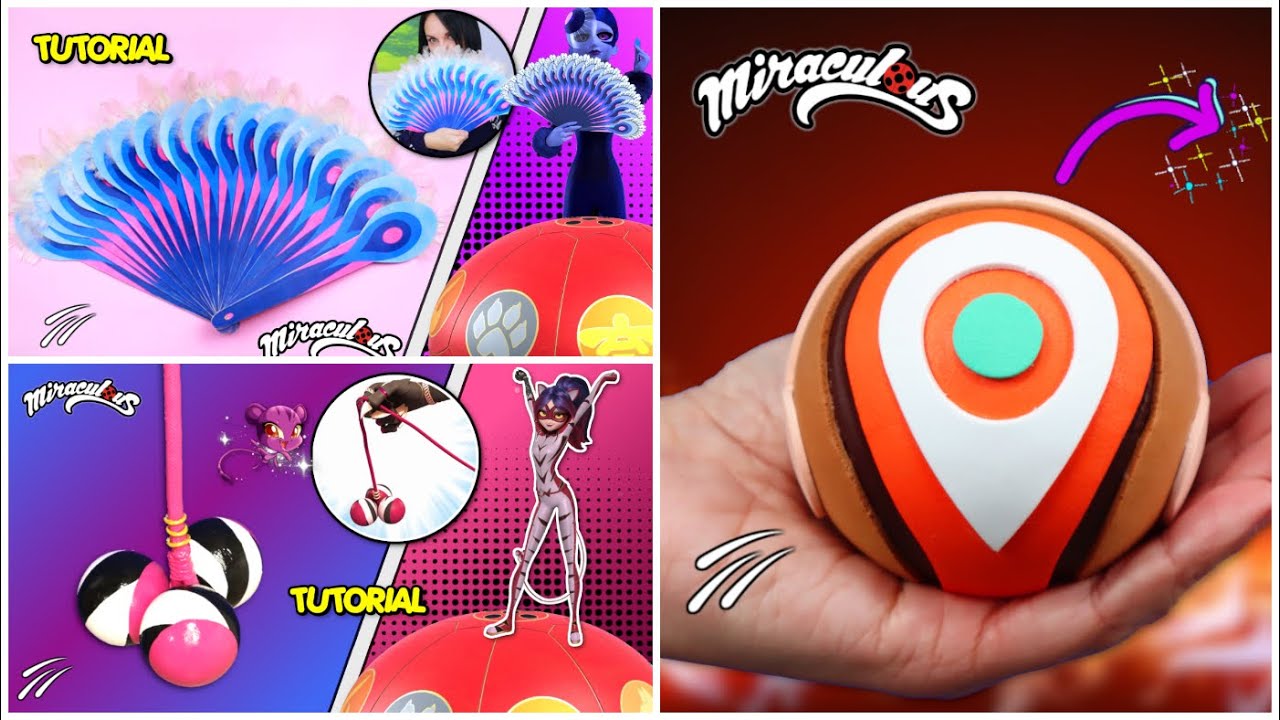 DIY superhero tools Miraculous Ladybug - weapons of Miss Hound, Mayura and Purple Tigress