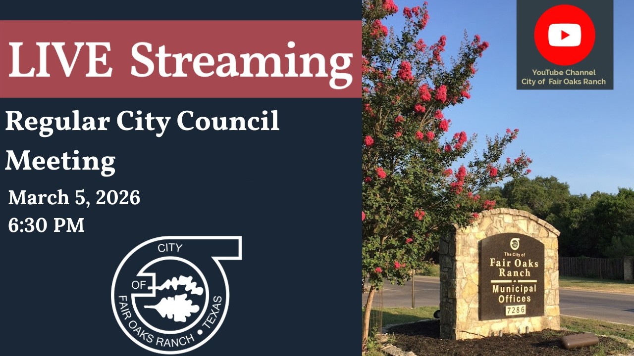 March 5, 2026 - City of Fair Oaks Ranch Regular City Council Meeting