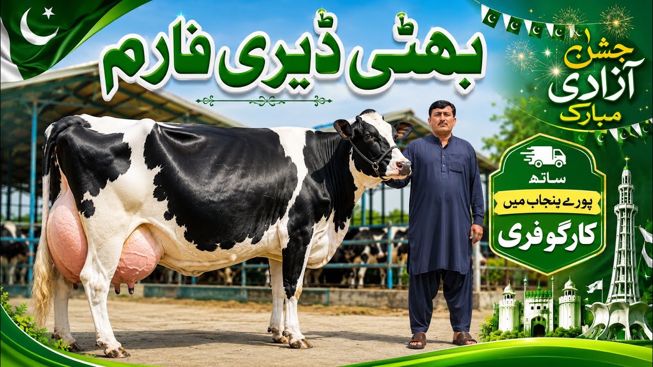 🇵🇰 Bhatti Dairy Farm | Premium Imported HF Cows for Sale | Big Udder Healthy Holstein Cows 