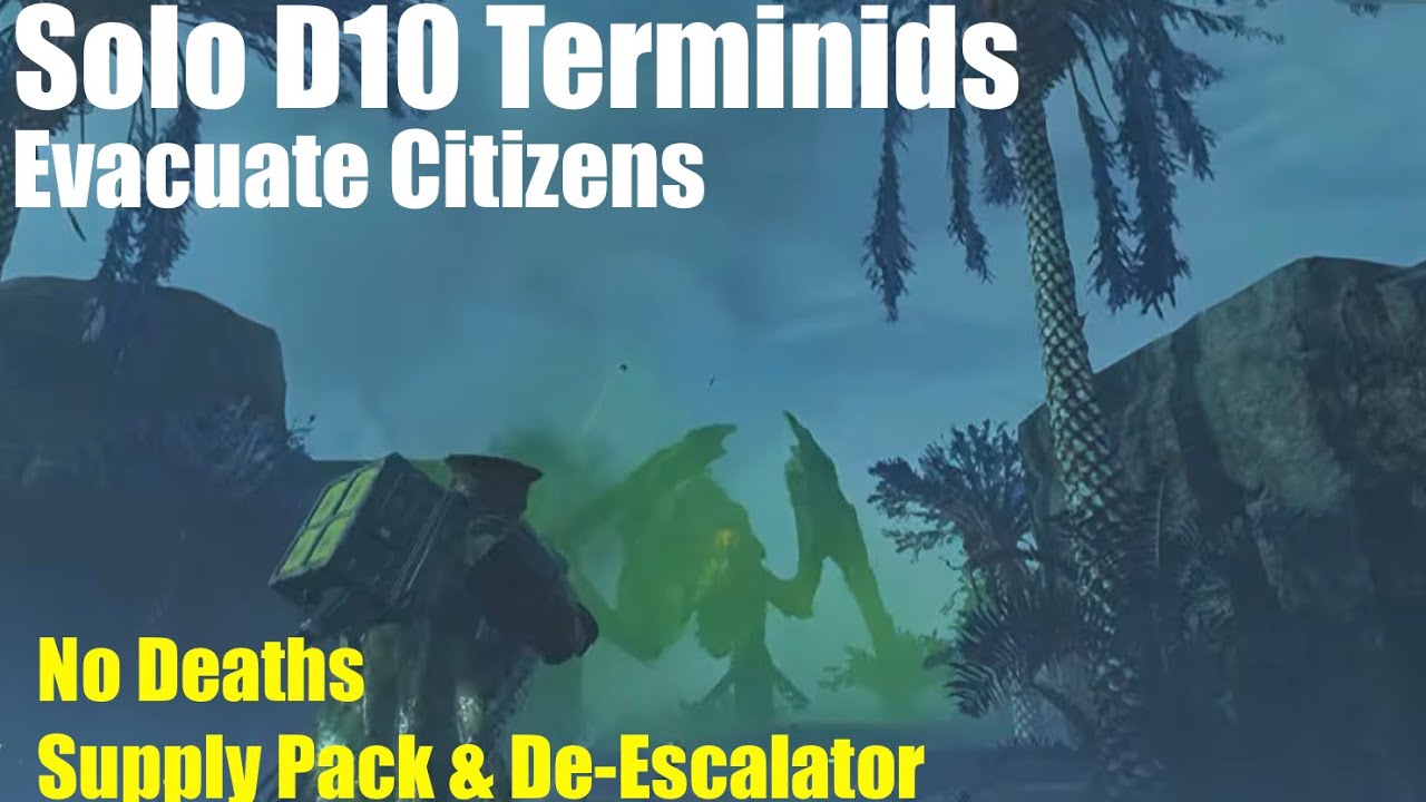 Helldivers 2 | Supply Pack & De-Escalator &mdash; Solo D10 Terminids &mdash; No Death &mdash; 860+ Kills