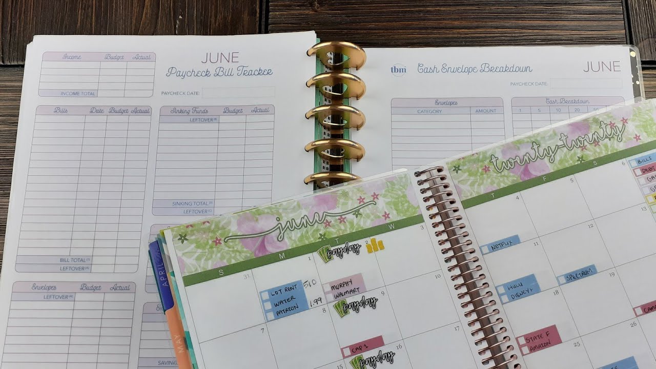 June Budget Set Up | Budget by Paycheck Workbook + Erin Condren Deluxe Monthly Planner
