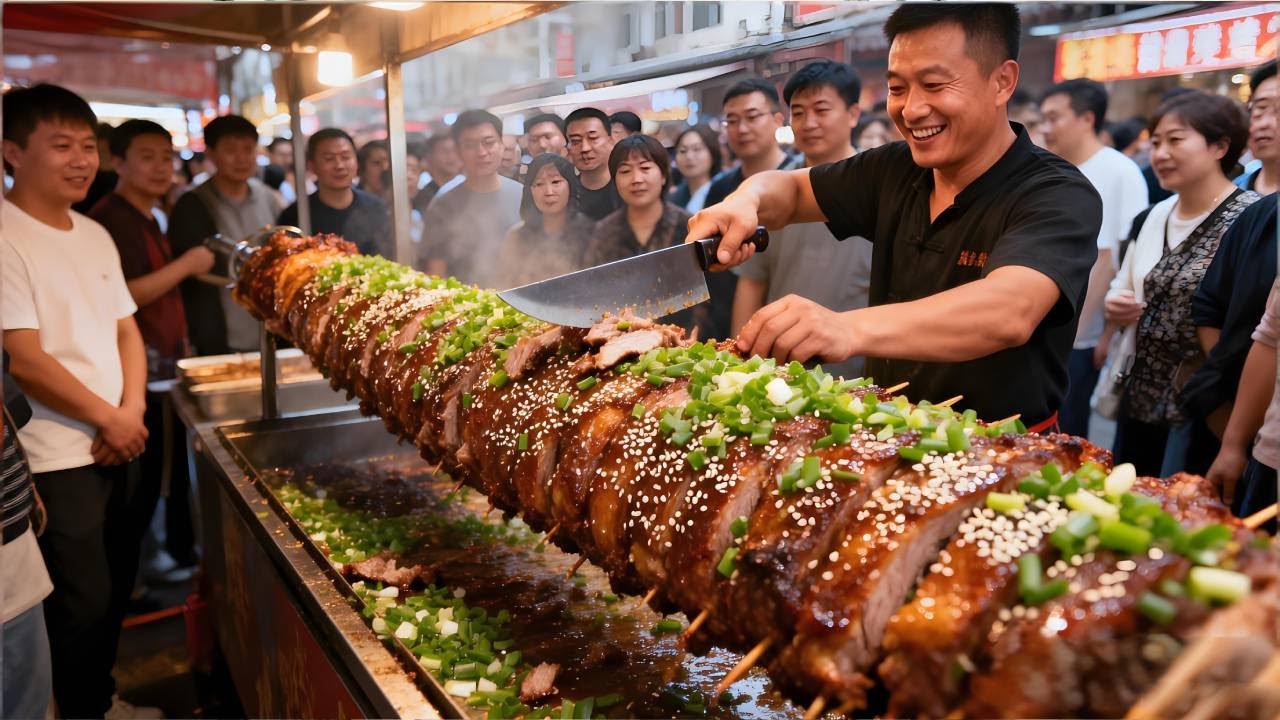 徐州大哥街头摆摊做烤肉，50斤重一串卖5000块，豪言秘方三千万都不卖！【好食勇哥】