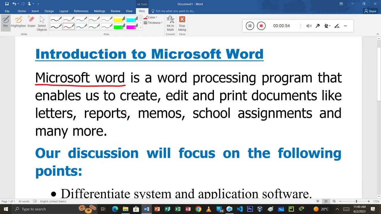 Introduction to Ms Word guide