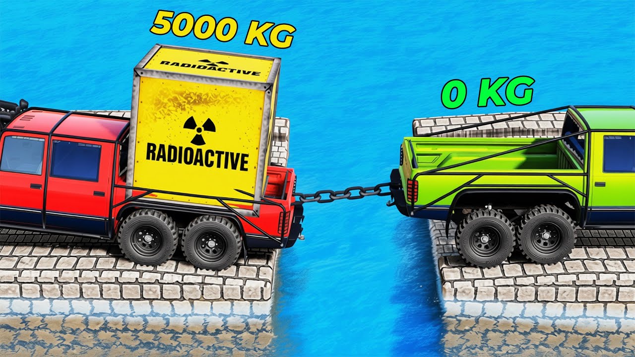 Loaded vs Empty Pickup  (5000 kg vs 0 kg) - Beamng drive