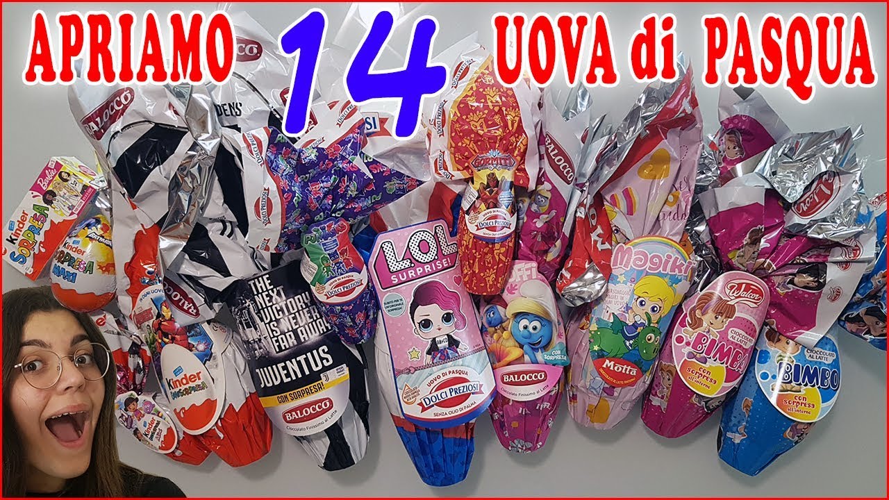 Apro 14 UOVA di Pasqua LOL SURPRISE JUVE KINDER BARBIE GORMITI PJMASKS MAGIKI AVENGERS DINOSAURI