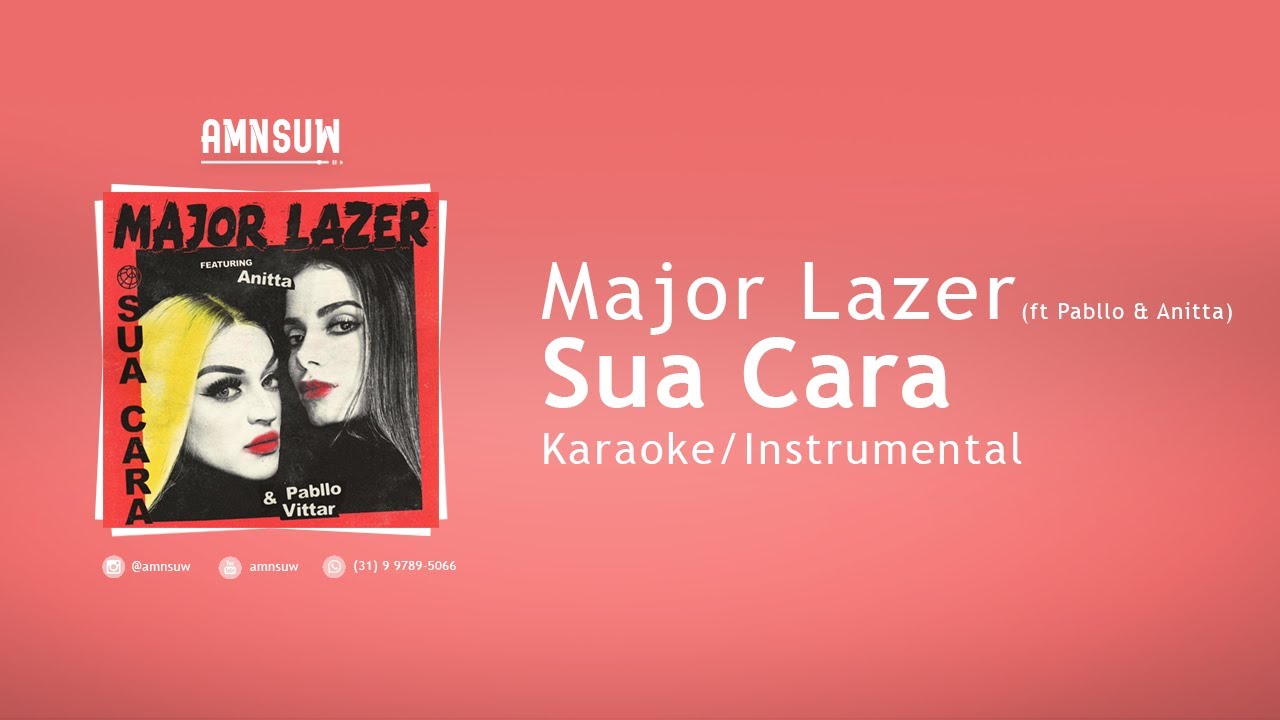 Major Lazer (ft Anitta & Pabllo Vittar) - Sua Cara (Oficial Karaoke/Instrumental com Letra)