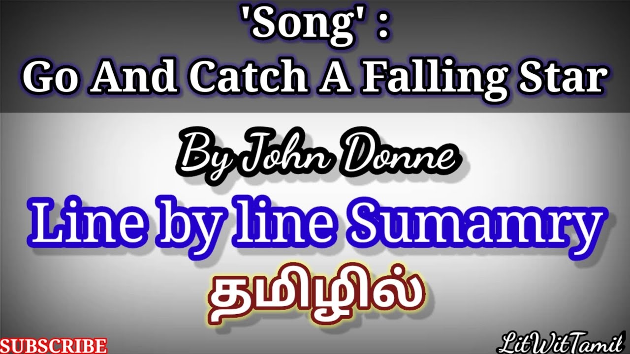 John donne song poem tamil summary | line by line explanation| #john_donne_song_poem #litwittamil