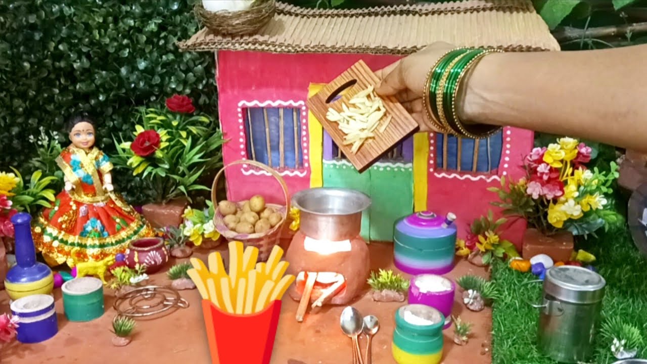Mini Fresh fries🍟 मिनी फ्रेंच फ्राईस with worlds smallest Potato🥔😱 दुनियाका सबसे छोटा आलू Subscriber