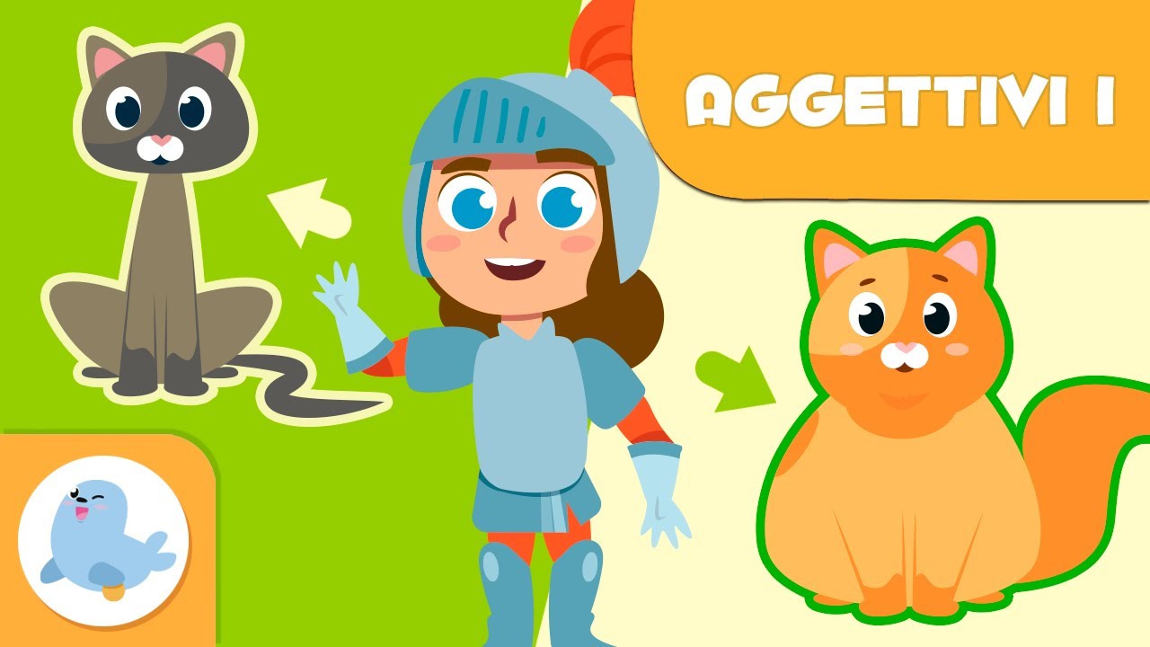 GLI AGGETTIVI 🐭 Animali 🐘 Vocabolario per bambini  🐢🐆 Episodio 1