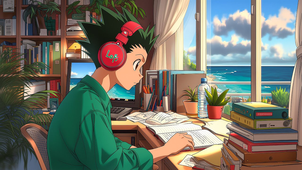 Morning Study by the Ocean 🌊 Anime Lofi Hip Hop | Lofi Beats for Focus & Calm