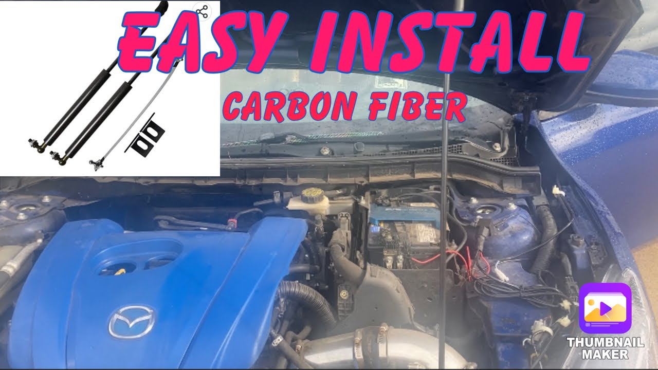 2012 Mazda 3 Hood Strut Install (Carbon Fiber)