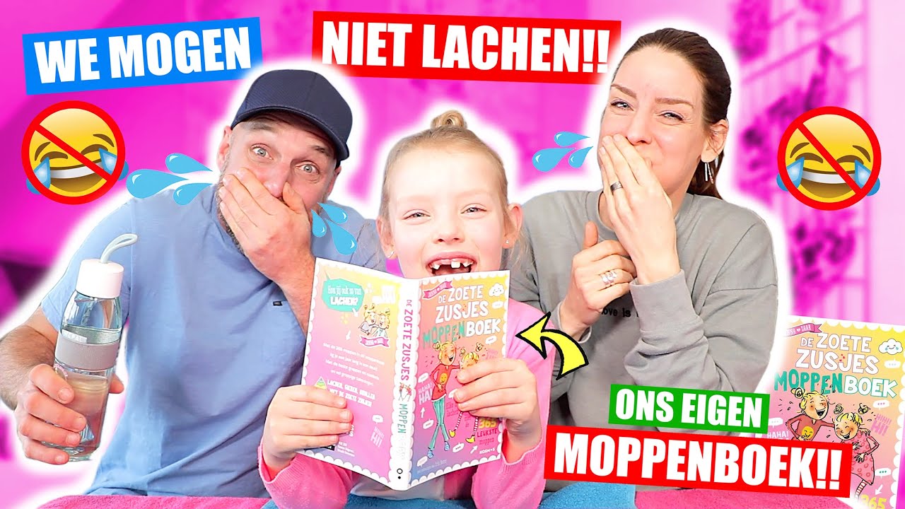 TRY NOT TO LAUGH - MOPPENBOEK CHALLENGE! [Keihard Lachen Om Ons Moppenboek!] ♥DeZoeteZusjes♥