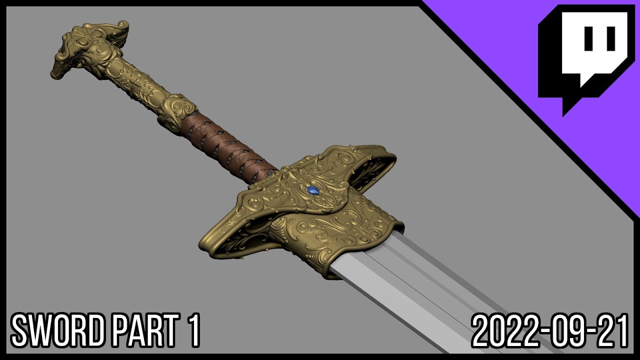 3D Character Sculpting - Marco Plouffe's Twitch Stream of 2022-09-21 - Sword Part 1