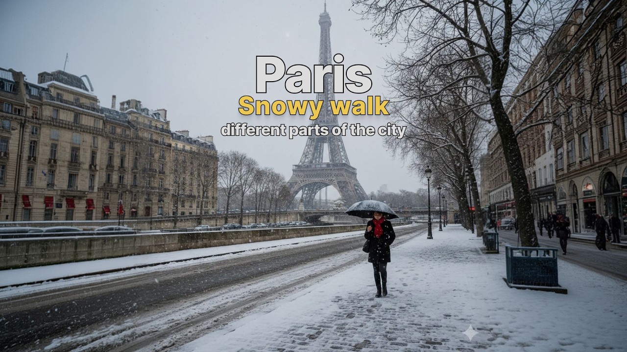 ❄️ Paris Snow = Pure Joy | 7 jan 2026 4K Paris, France 🇫🇷