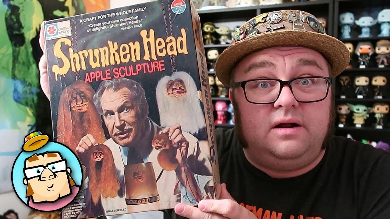 Vincent Price's Shrunken Head Apple Sculpture Kit!  Making Shrunken Heads with a 50 Year Old Kit!