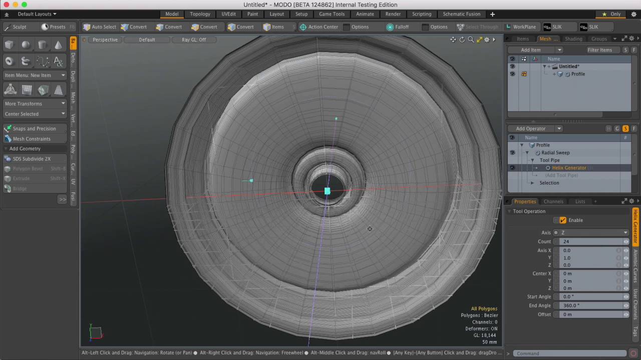 MODO 10 Quick Clip -- Radial Sweep MeshOp