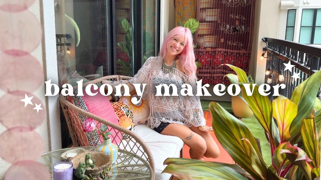 I TURNED MY LIFELESS BALCONY INTO A BEAUTIFUL OASIS! (balcony makeover)