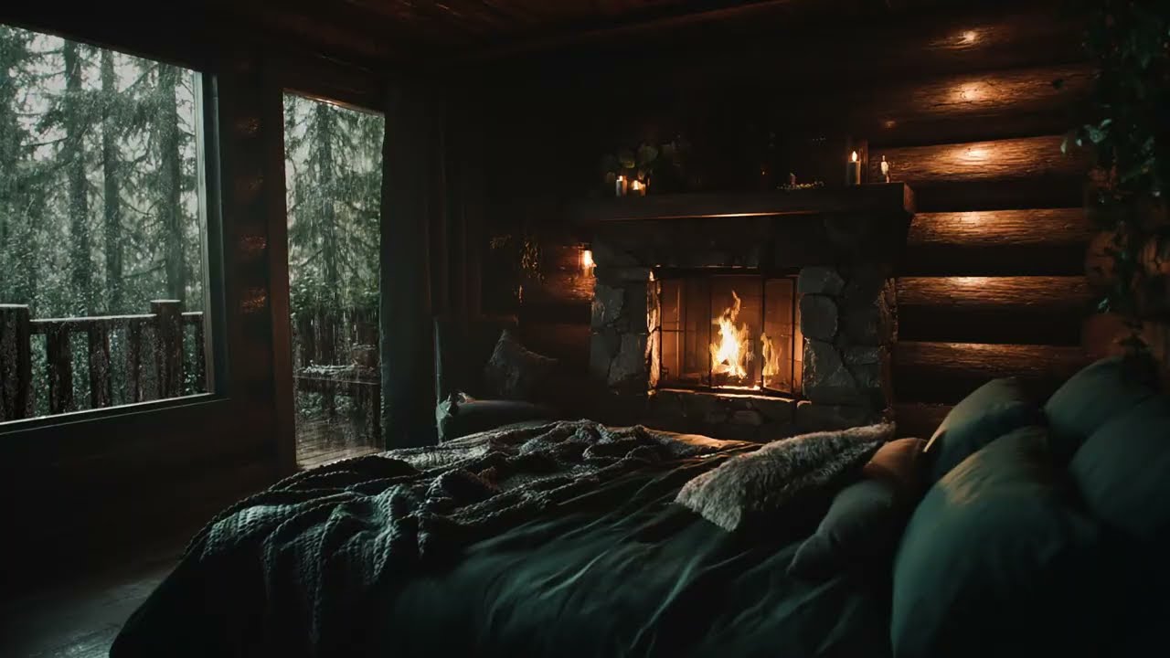 Rain Sounds in a Dark Bedroom (No Ads) Relaxing Ambience for Deep Sleep, Focus, and Meditation