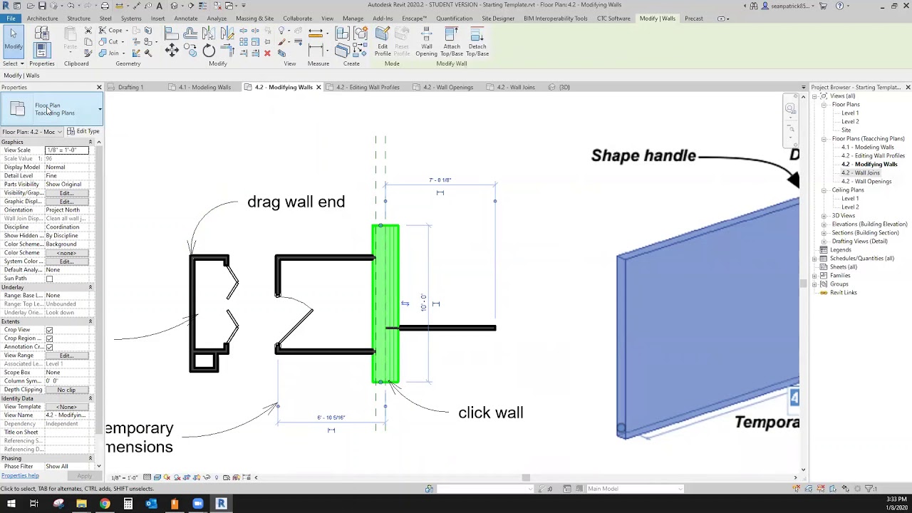 Revit Architecture - 4.2 Modifying Walls
