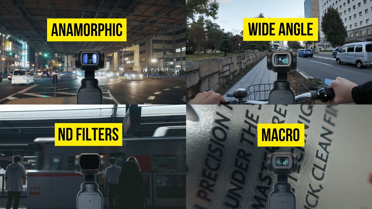 DJI Osmo Pocket 3 Anamorphic, Wide, Macro Lens Kit – Stack NDs!